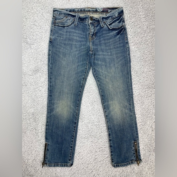 Gap Jeans Womens 8 Cropped Ankle Regular Wash Relaxed Fit Zippers Casual - Picture 1 of 5